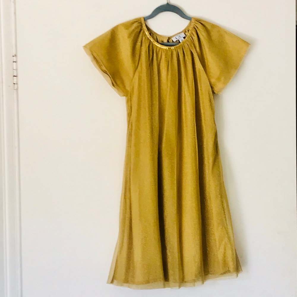 C de C, Gold Lace Party Dress, 8-10